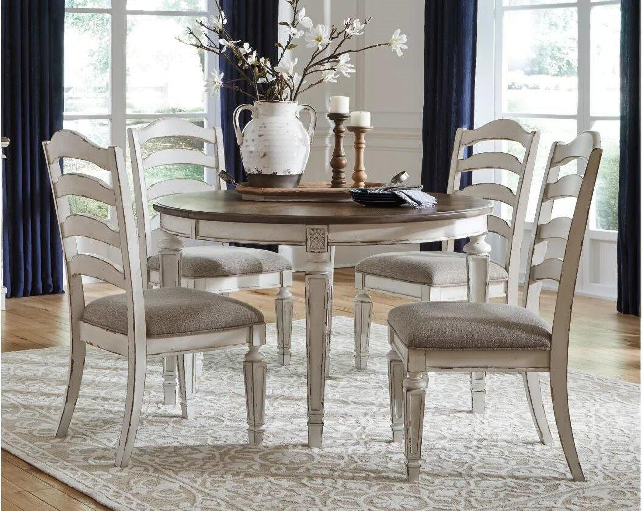 Realyn White Oval Extendable Dining Room Set 1stopbedrooms