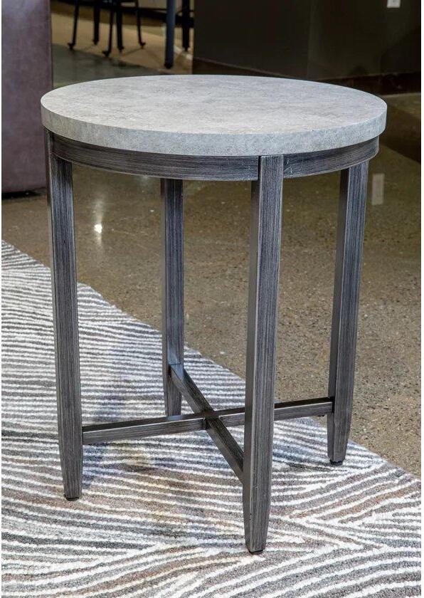 Shybourne Light Gray Round End Table 1stopbedrooms
