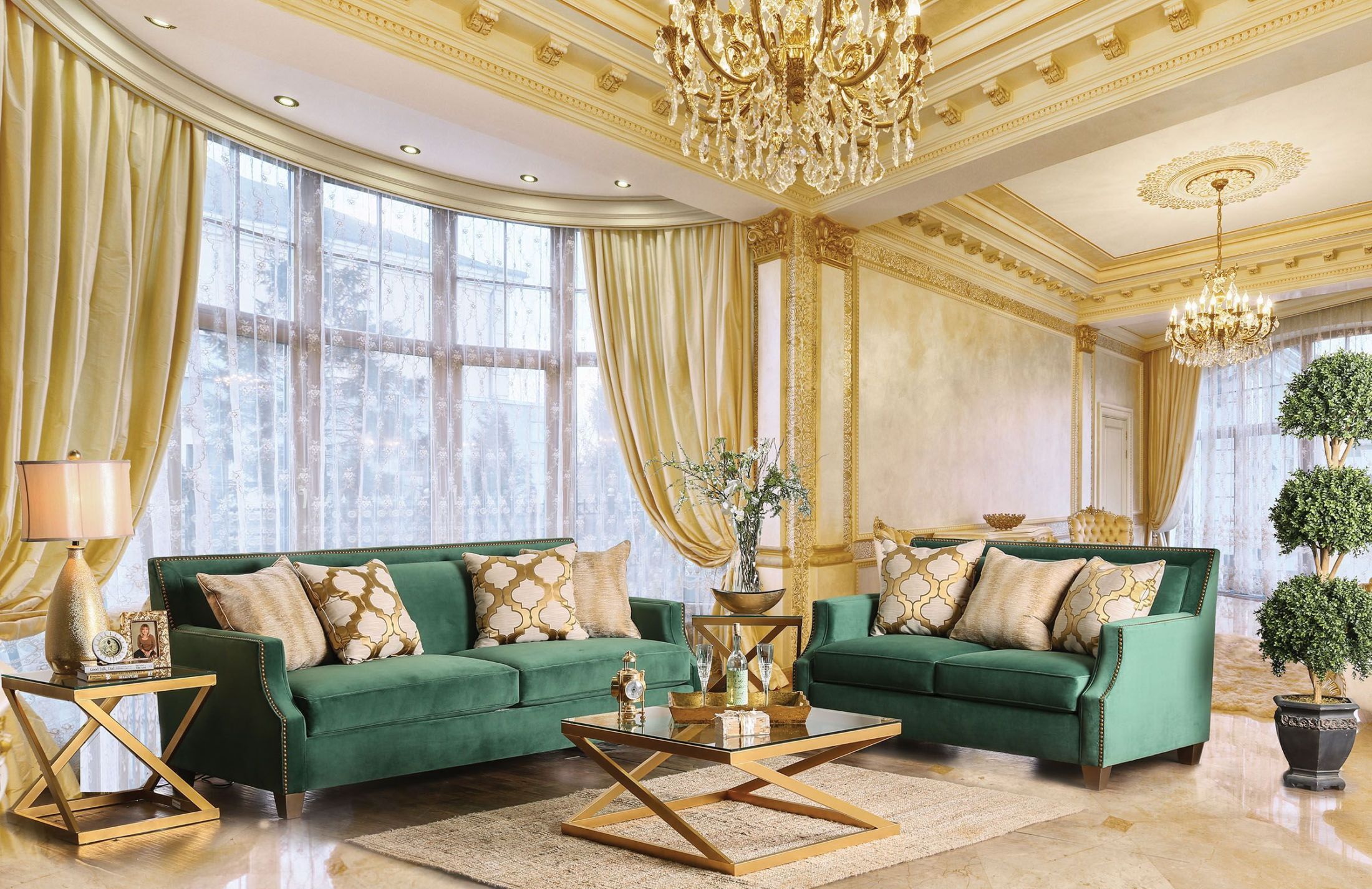 Verdante Emerald Green Living Room Set 1stopbedrooms