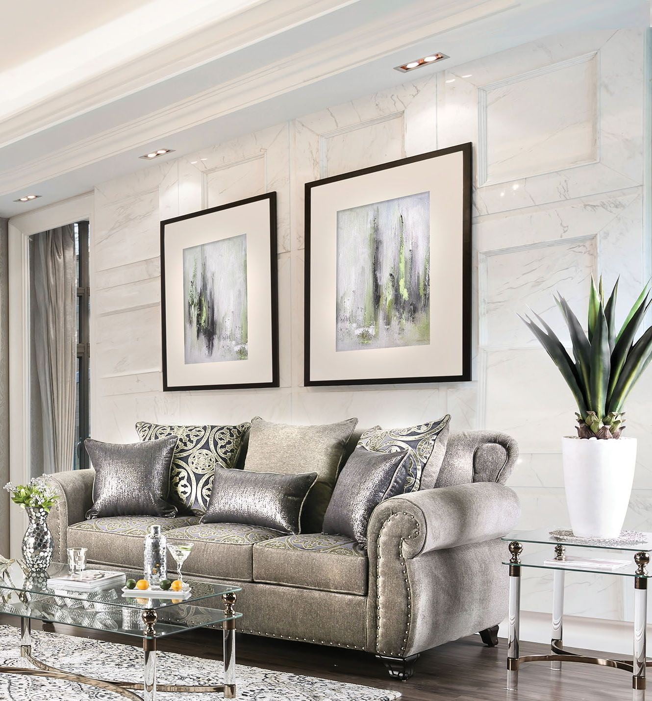 Sinatra Silver Living Room Set 1stopbedrooms