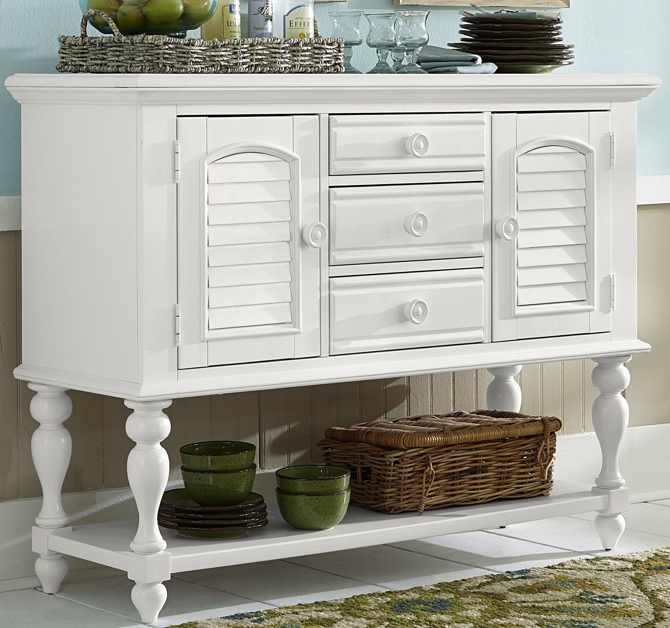 Summer House Oyster White Rectangular Leg Dining Room Set