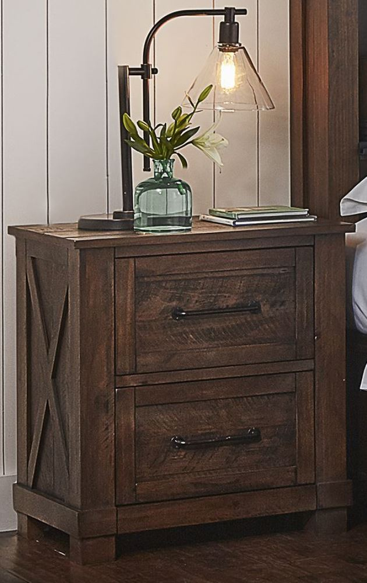 Sun Valley Rustic Timber Bookcase Storage Bedroom Set 1stopbedrooms