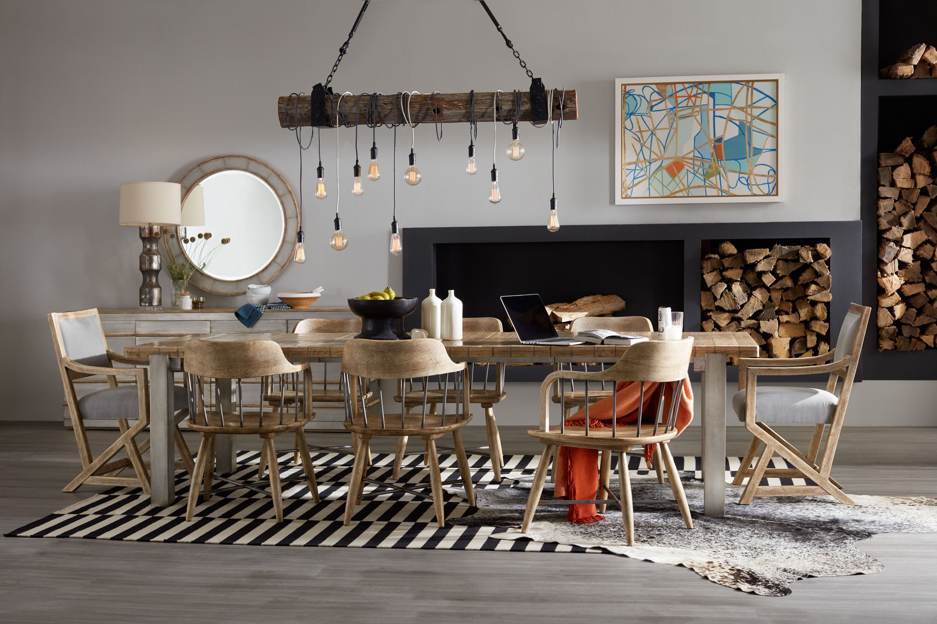 Urban Elevation Light Wood 72 Extendable Leg Dining Room Set
