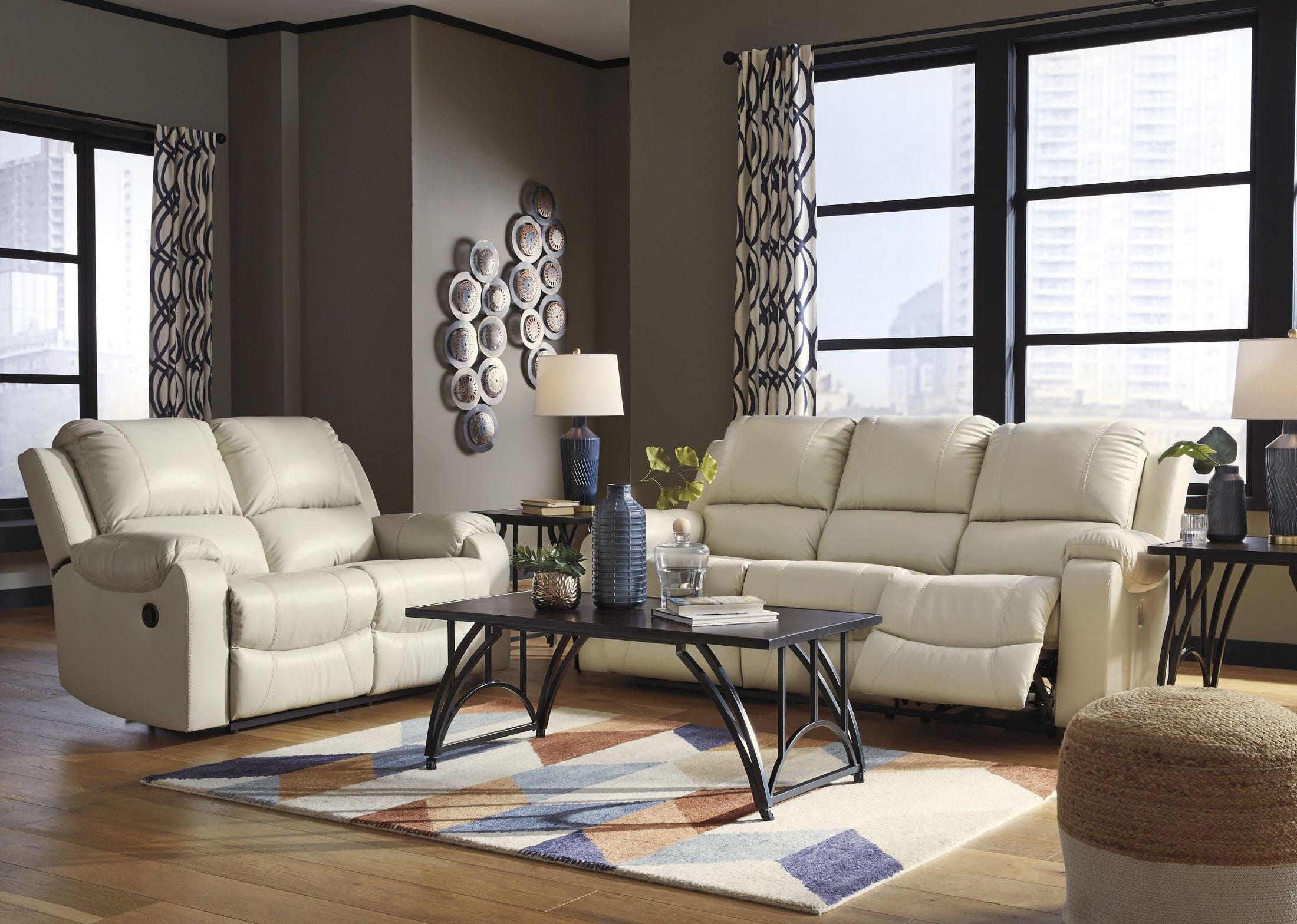 Rackingburg Cream Reclining Living Room Set 1stopbedrooms