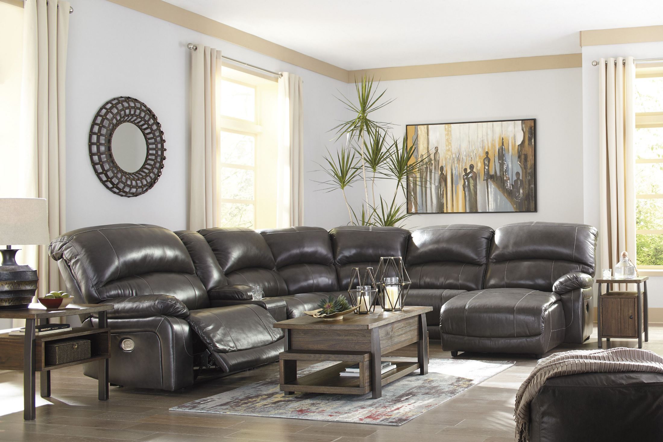 Hallstrung Gray Power Reclining Raf Sectional 1stopbedrooms