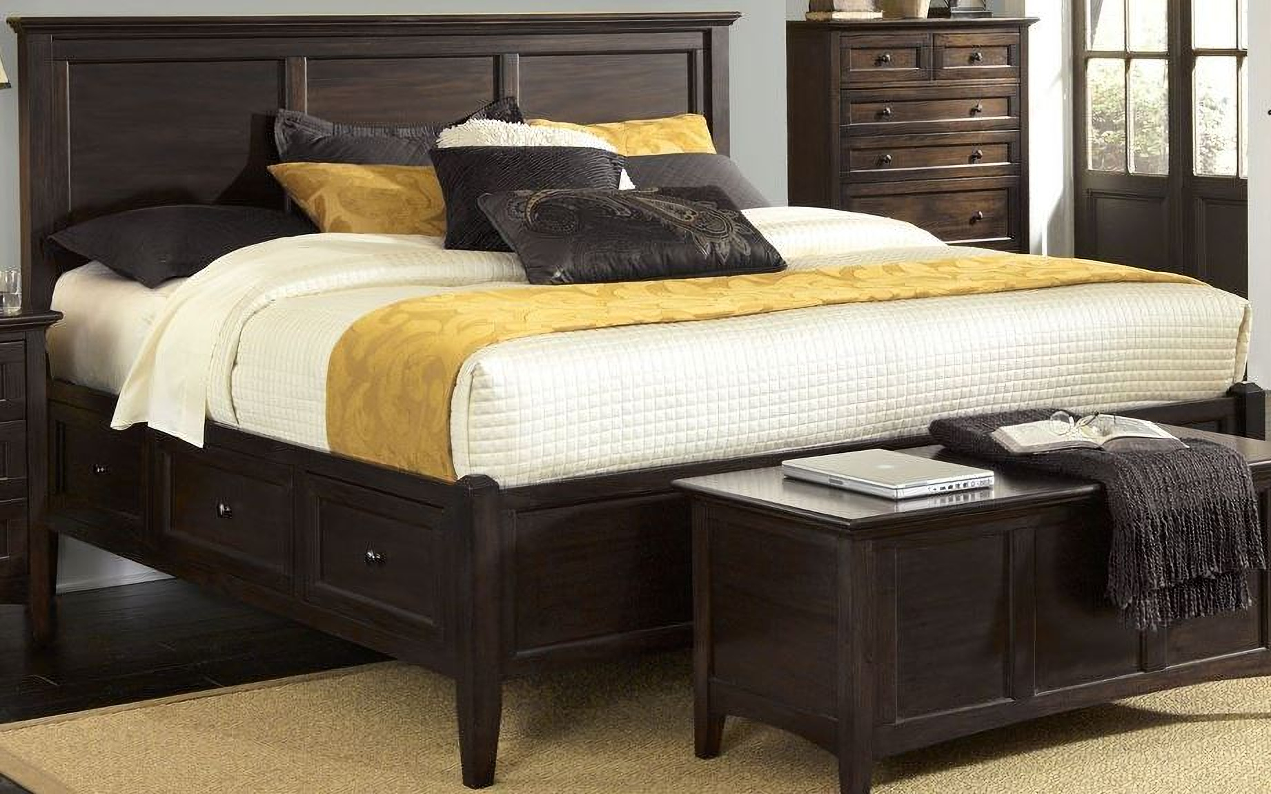 Westlake Dark Mahogany Storage Bedroom Set