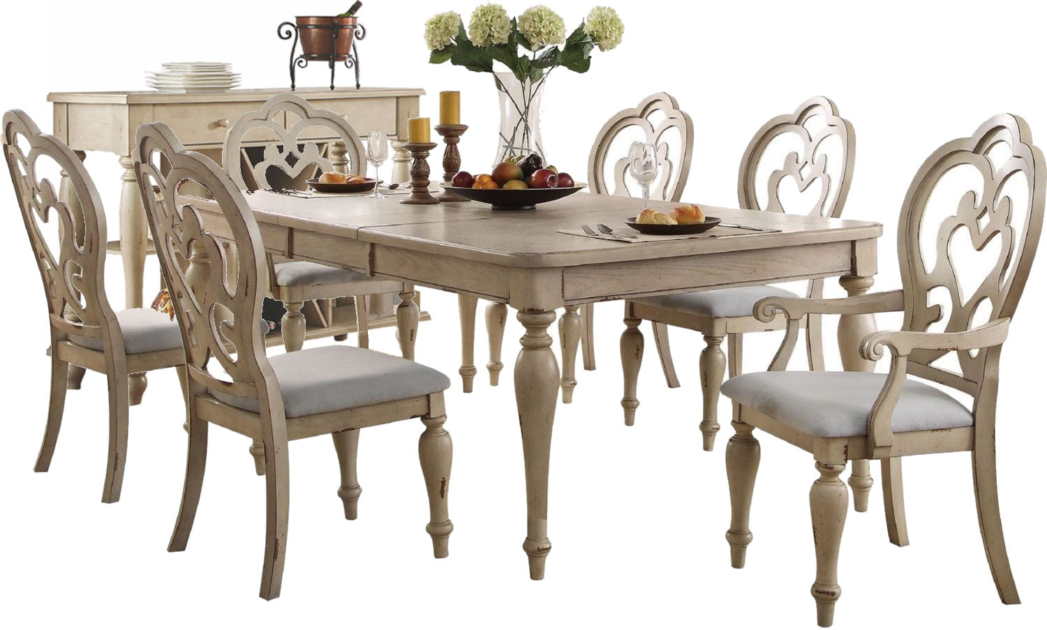 Antique White Dining Room Sets / Antique White Dining Set Ryder Acme Furniture Ac Bac Ojj - The modern dining table set consists of 4 kitchen parson chairs and 1 modern rectangular dining table.