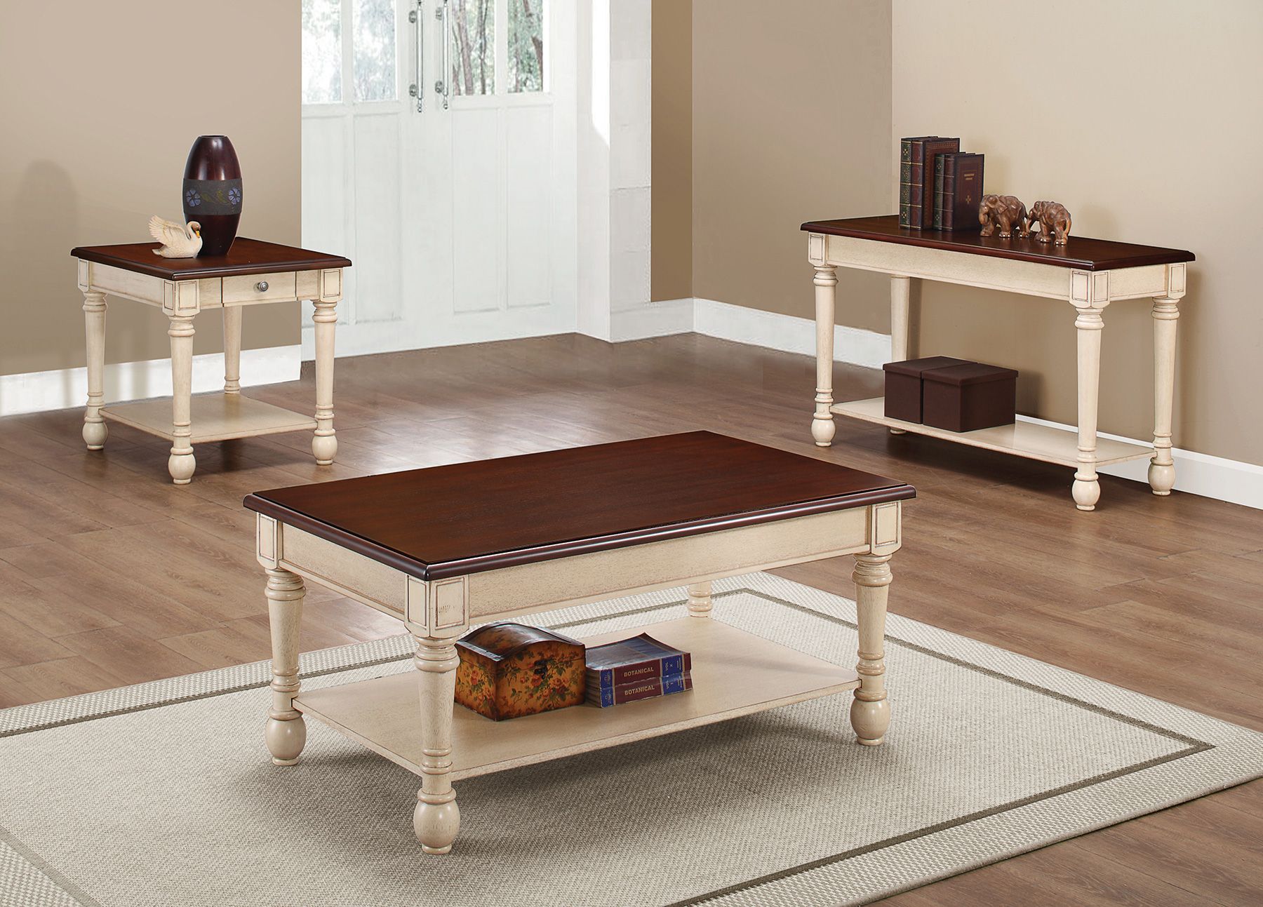 704418 Dark Brown White Occasional Table Set 1stopbedrooms 704418 Dark Brown White Occasional, Light Brown And White Coffee Table