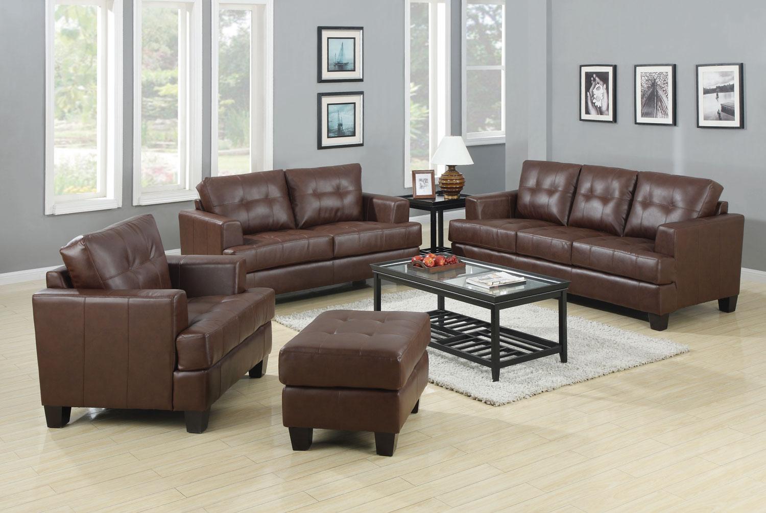 Samuel Dark Brown Living Room Set 1stopbedrooms