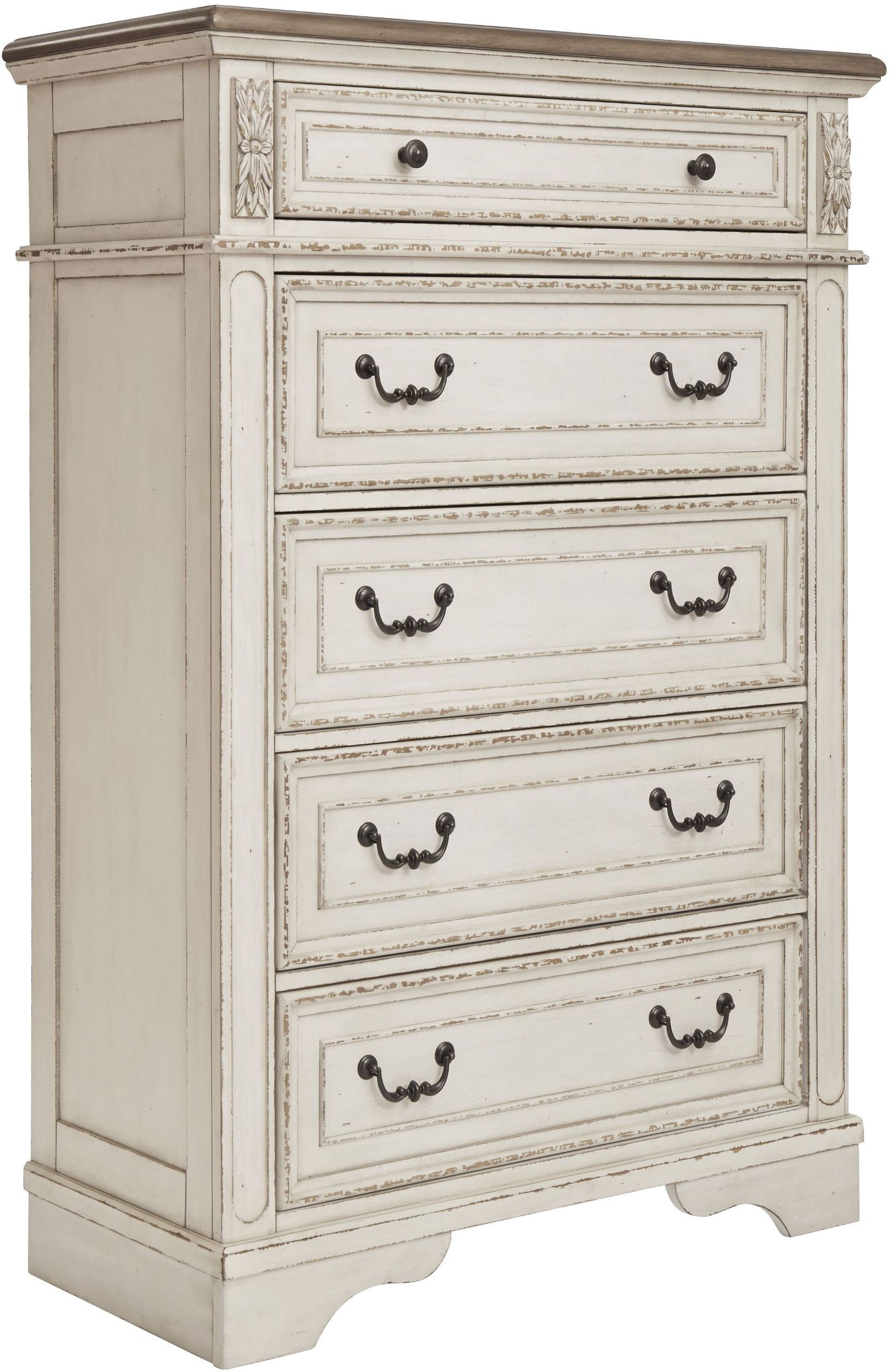 Realyn Chipped Two Tone Upholstered Panel Bedroom Set ...