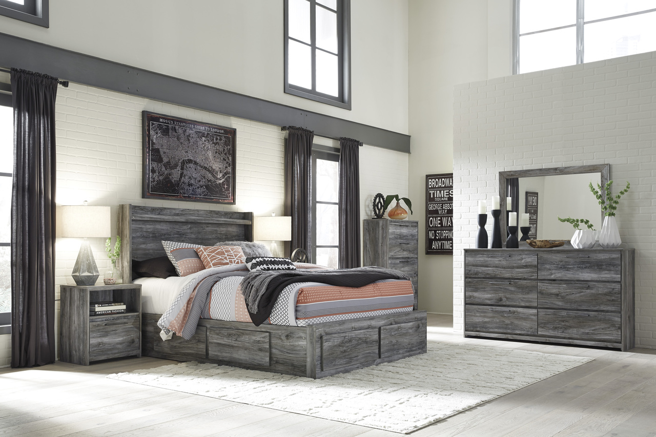 Baystorm Gray Platform Storage Bedroom Set - 1StopBedrooms.