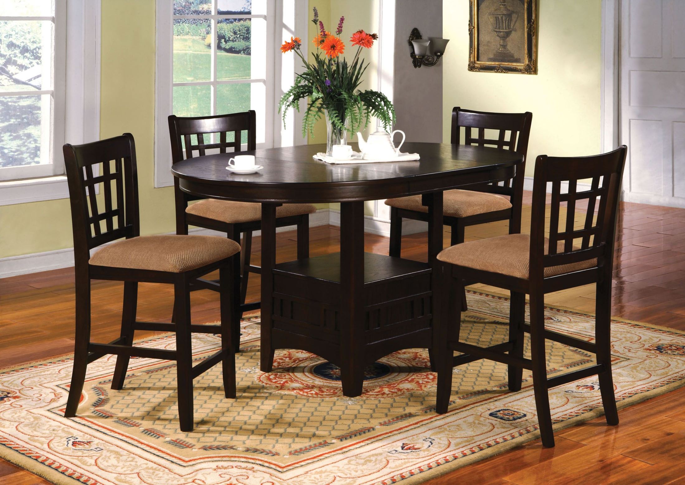 Metropolis Oval Counter Height Dining Room Set 1stopbedrooms