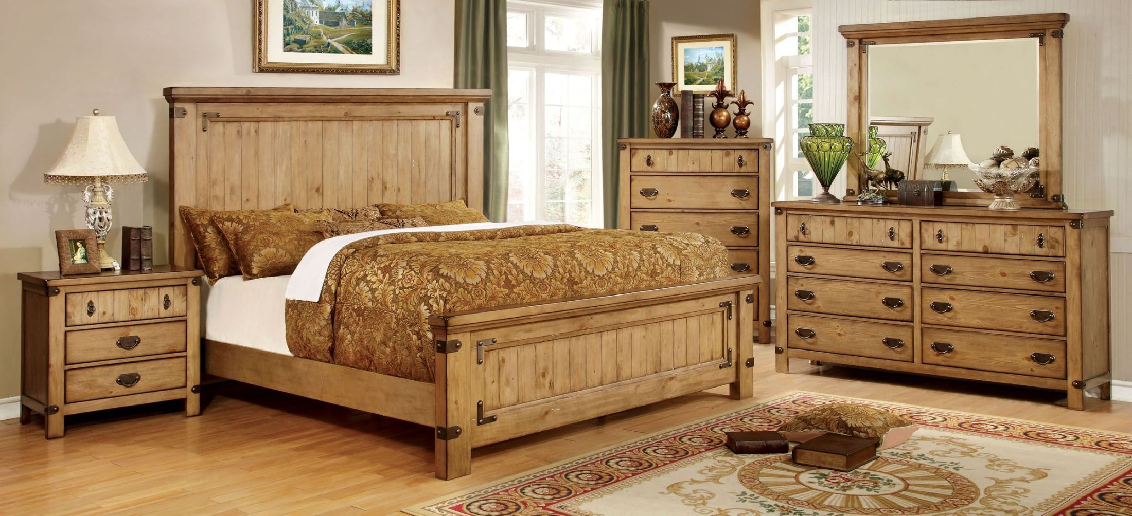 Pioneer Burnished Pine Bedroom Set 1stopbedrooms