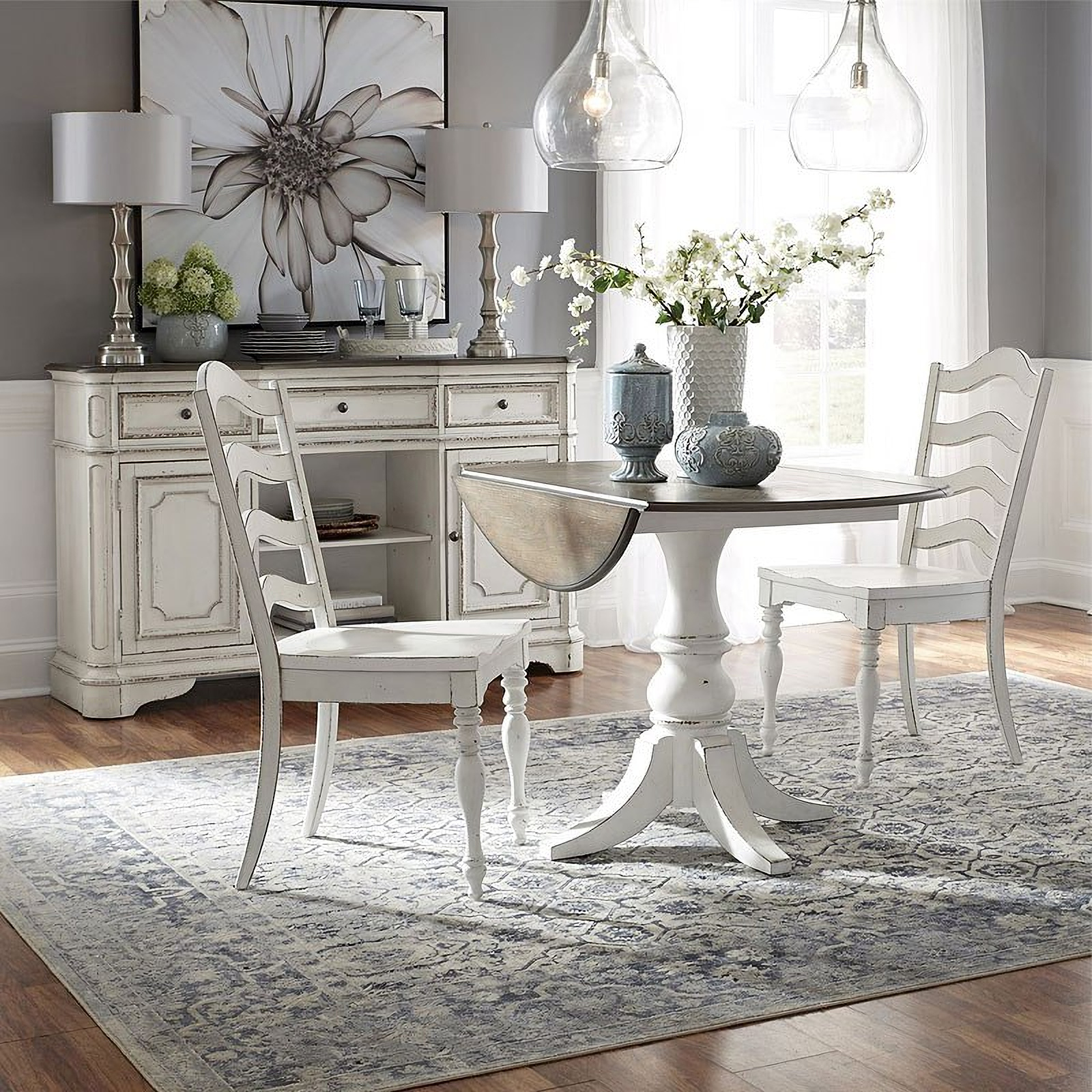 Magnolia Manor Round Drop Leaf Dining Room Set ... (440 x 440 Pixel)