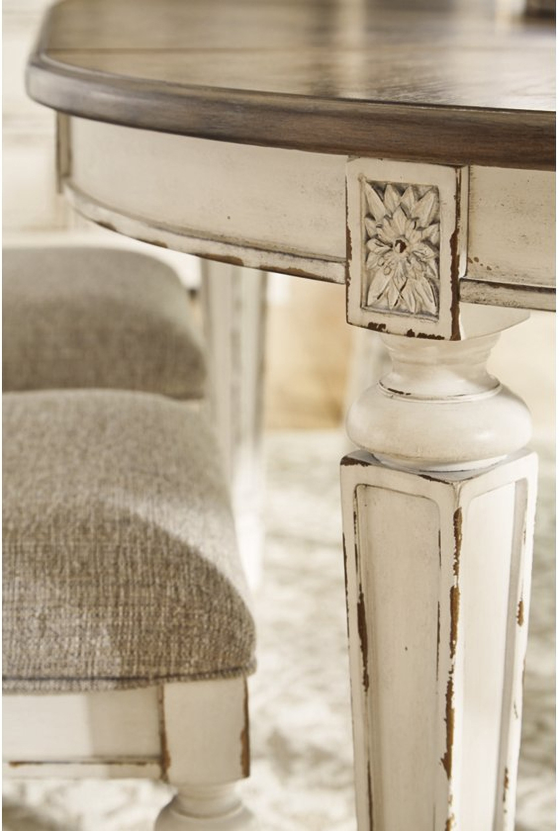 Realyn White Oval Extendable Dining Room Set 1StopBedrooms.