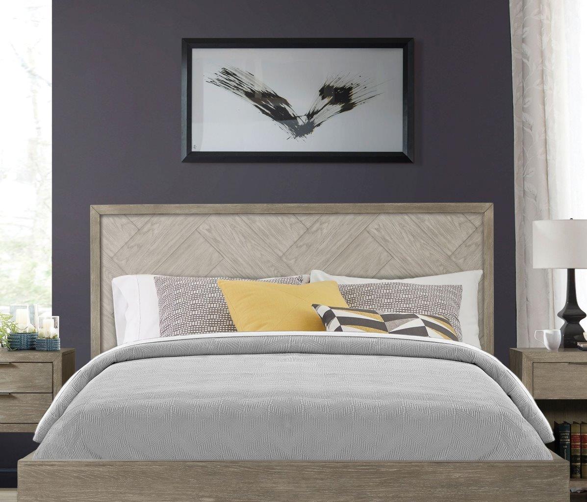 Zoey Urban Gray Herringbone Bedroom Set - 1StopBedrooms.