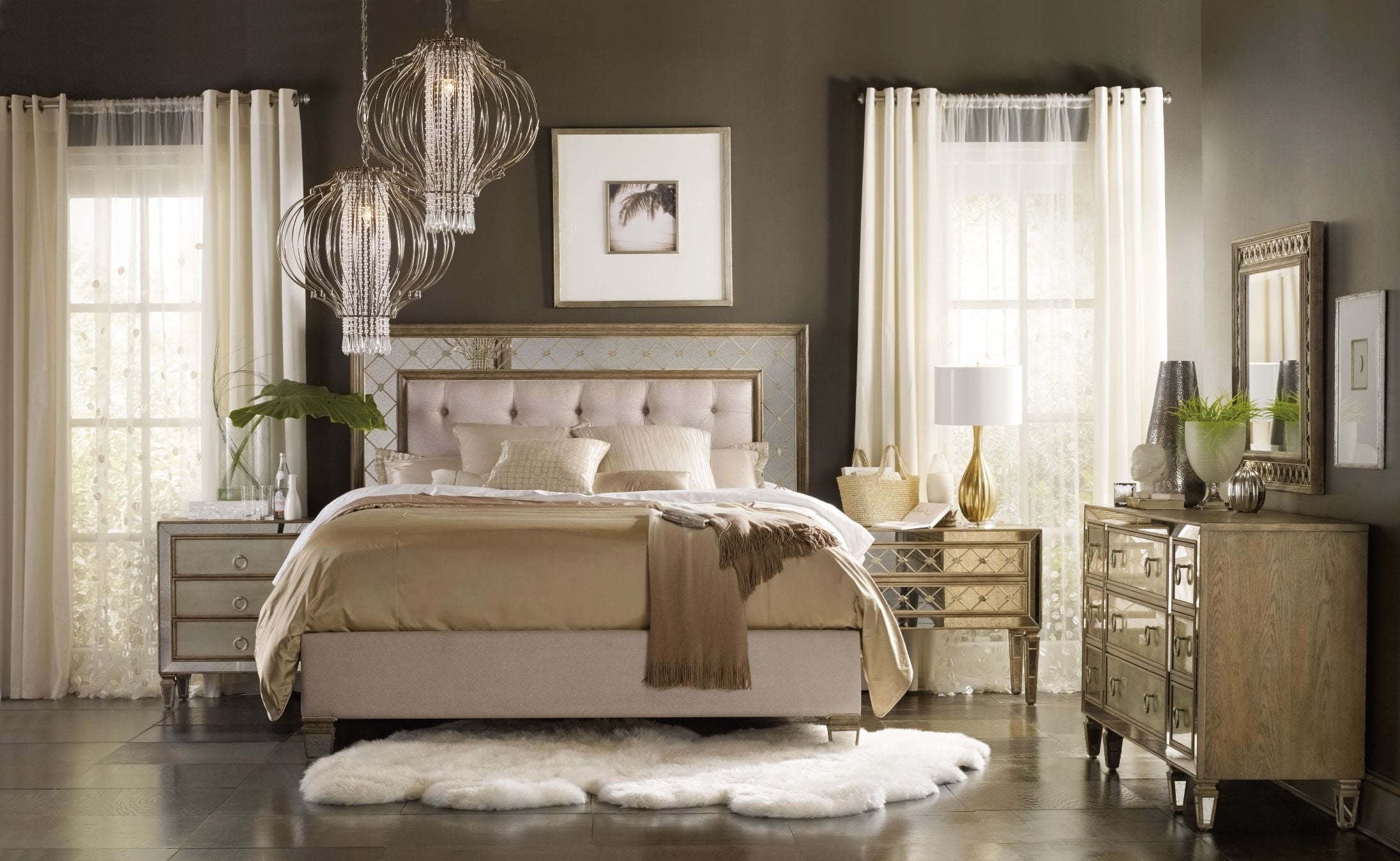 Sanctuary Silver And Beige Upholstered Platform Bedroom Set 1stopbedrooms