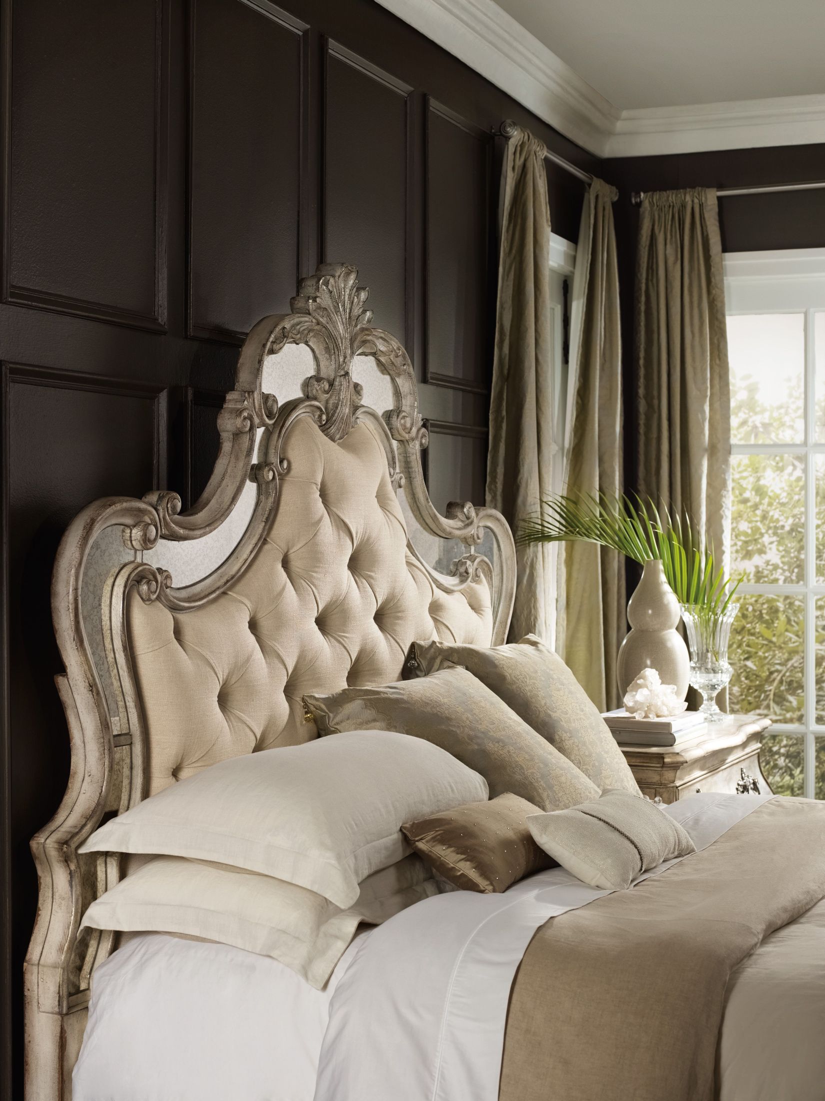 Sanctuary Silver and Beige Upholstered Panel Bedroom Set - 1StopBedrooms