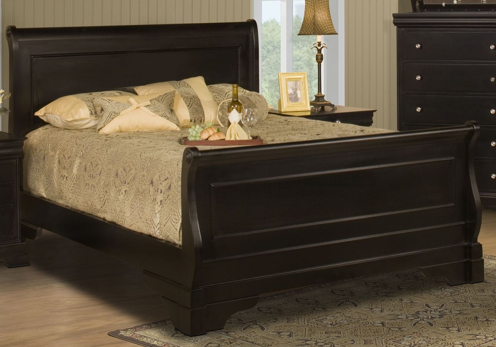 New Classic Belle Rose Black Cherry King Sleigh Bed Belle Rose Black Cherry King Sleigh Bed Main Image