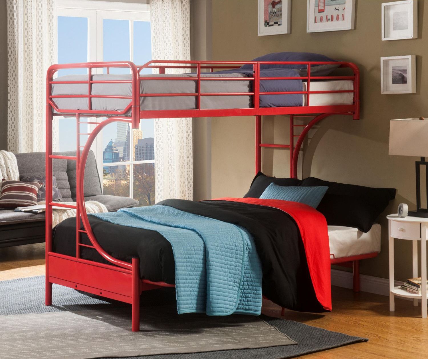 Eclipse Red Twin Over Full Futon Bunk Bed 1stopbedrooms Eclipse Red Twin Over Full Futon Bunk Bedgallery Image