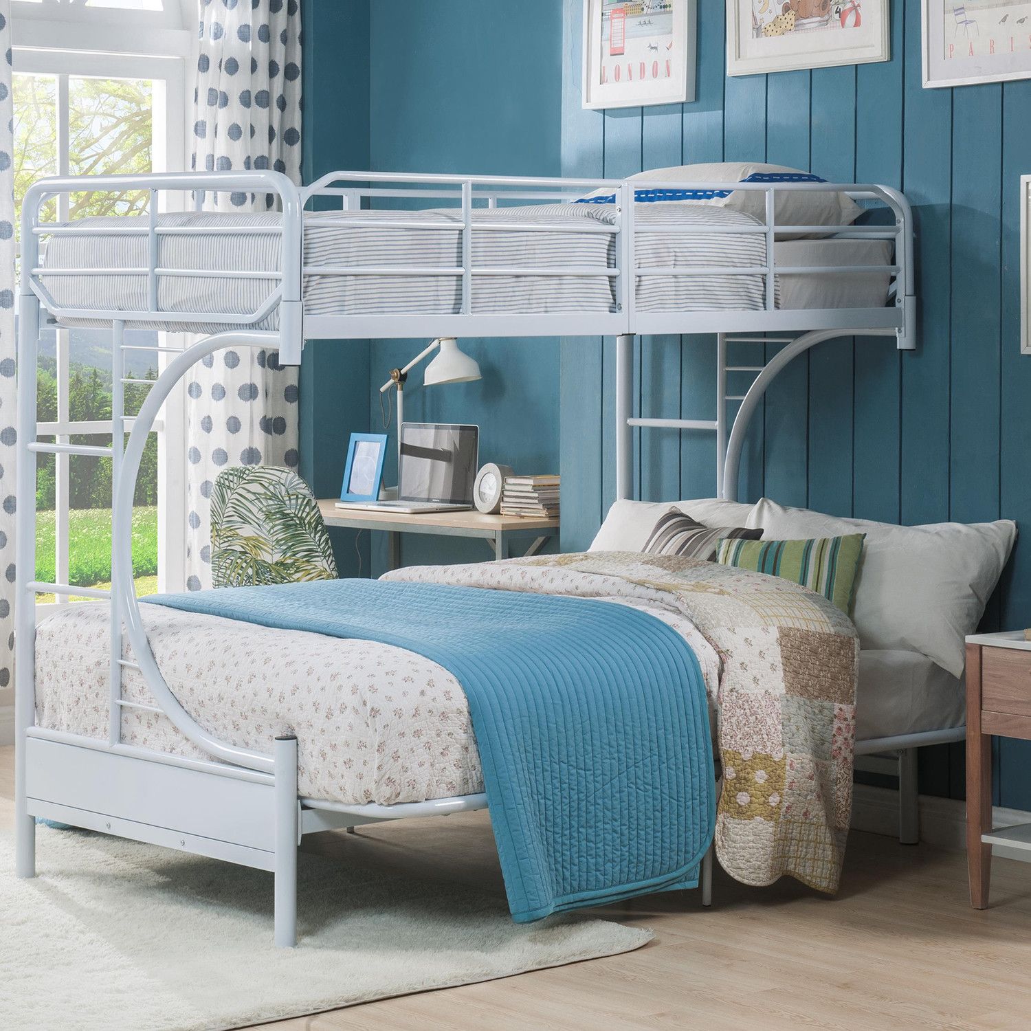 Eclipse White Twin Over Full Futon Bunk Bed 1stopbedrooms Eclipse White Twin Over Full Futon Bunk Bedgallery Image