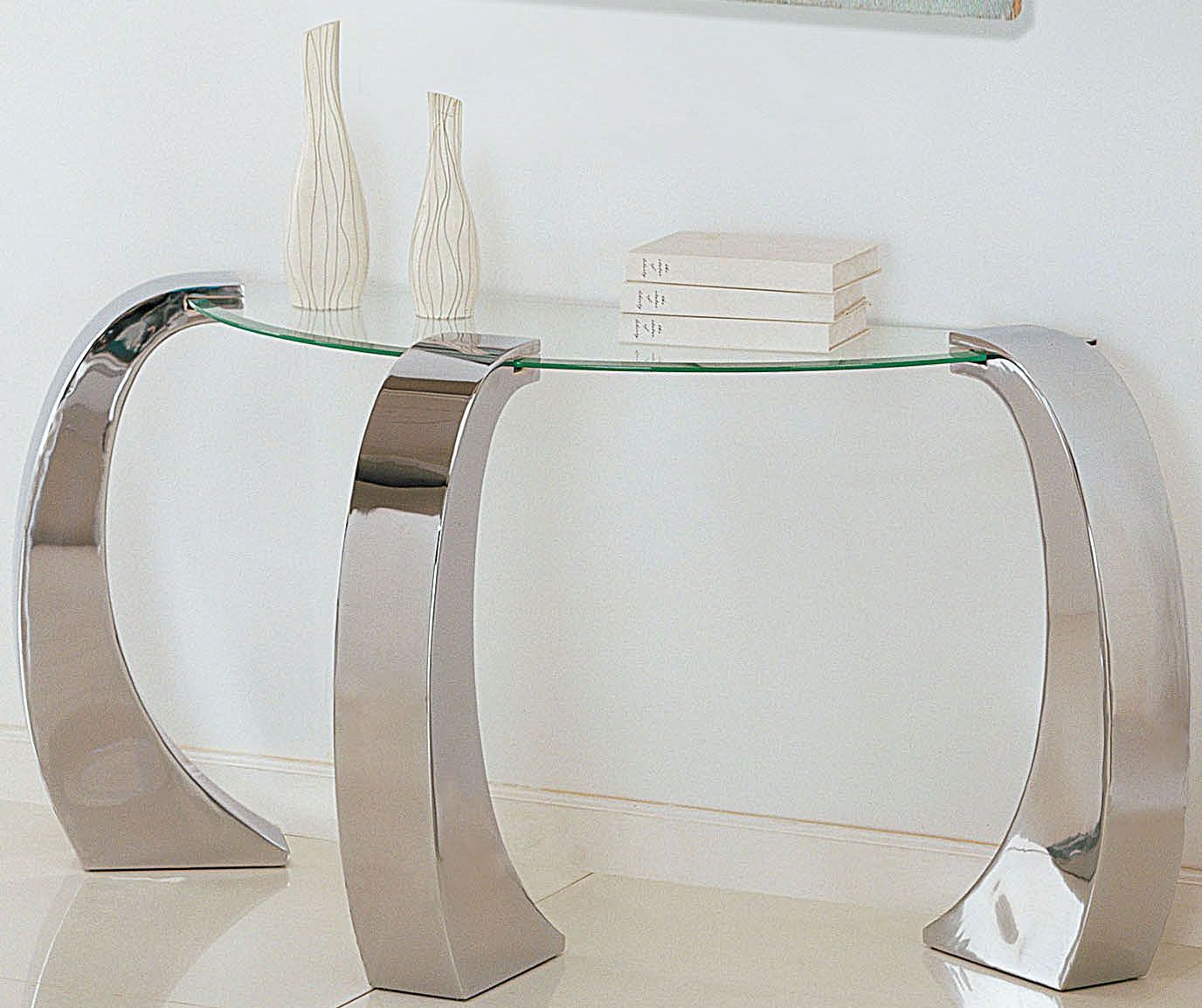 Metro Chrome And Clear Gl Sofa Table