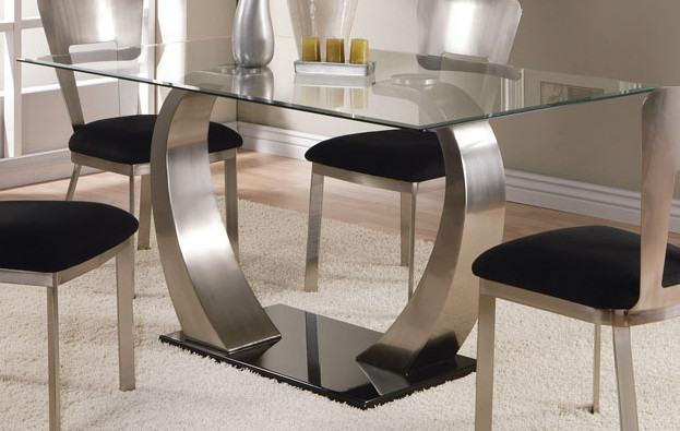 Acme Camille Glass Top Dining Table With Metal Base 10090 Acme Camille Glass Top Dining Table With Metal Base 10090 Main Image