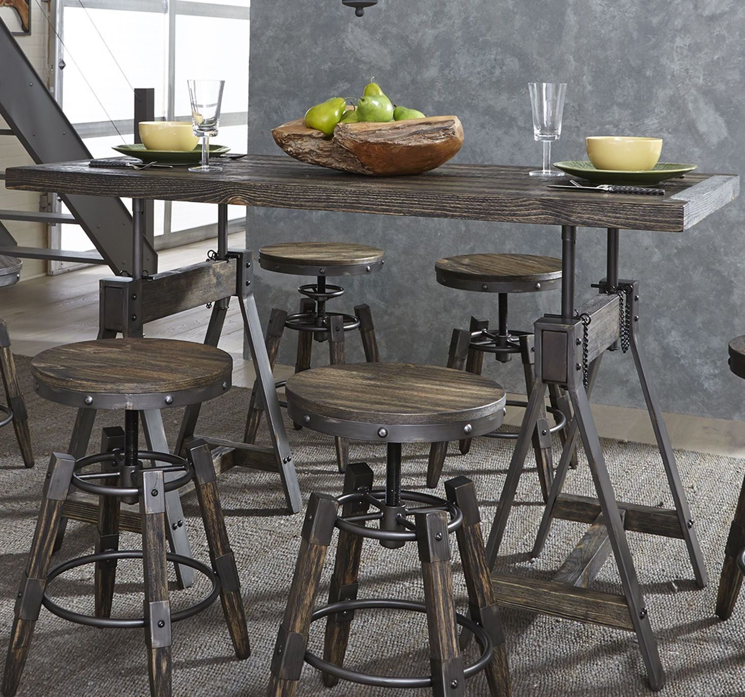 Pineville Charcoal Adjule Height Rectangular Dining Table Pineville Charcoal Adjule Height Rectangular Dining Table Main Image