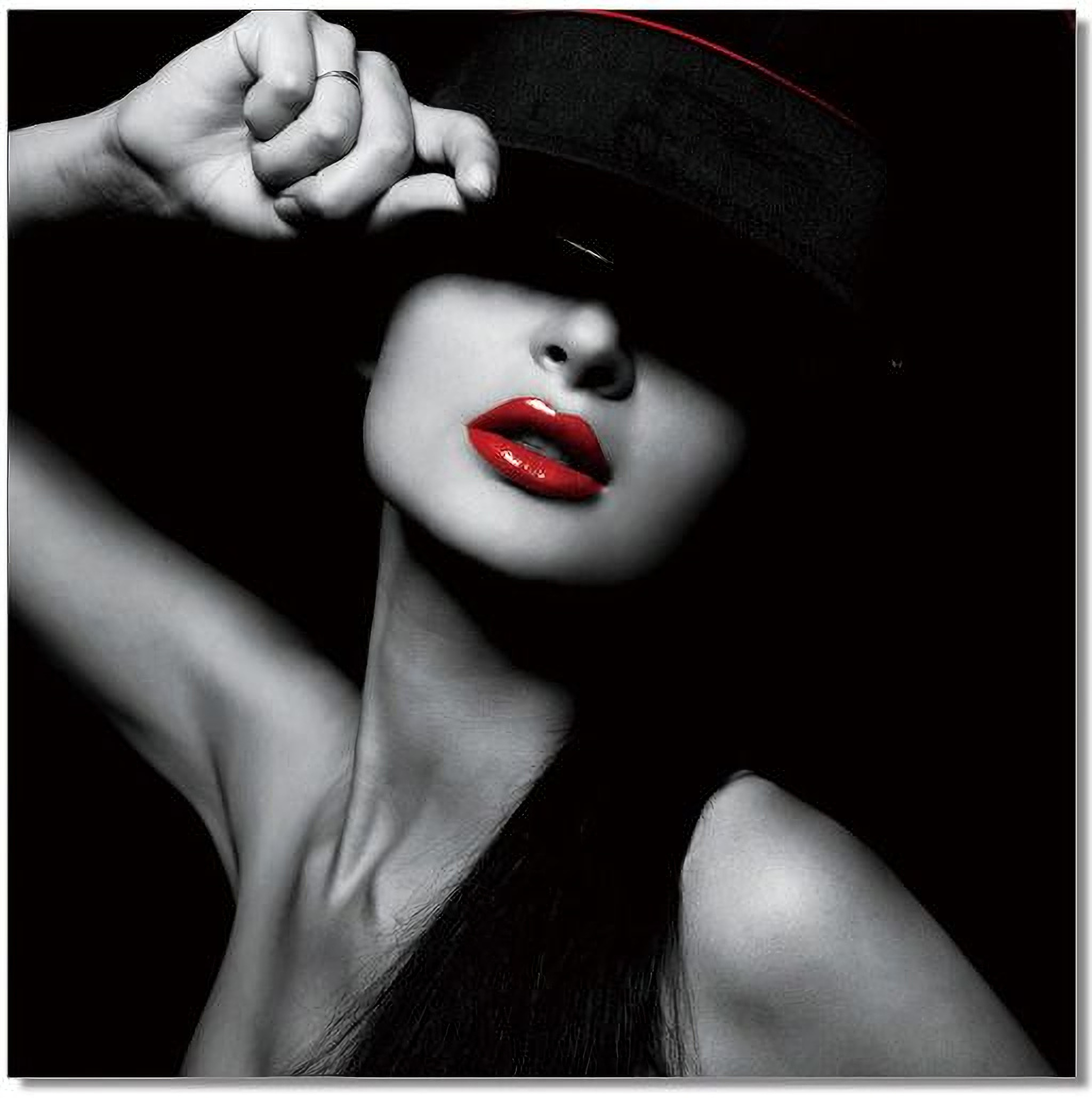 Red And Black Lady Wall Art Accent Furniture Home Red And Black Lady Wall Artgallery Image