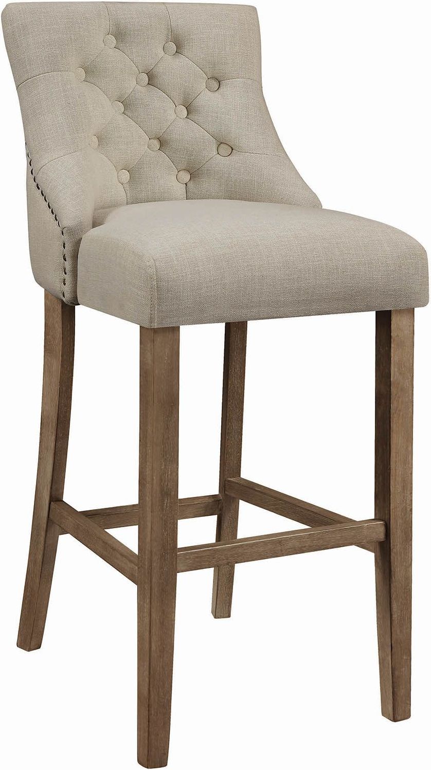 Coaster Beige And Driftwood Bar Stool Set Of 2 Collection Beige And Driftwood Bar Stool Set Of 2