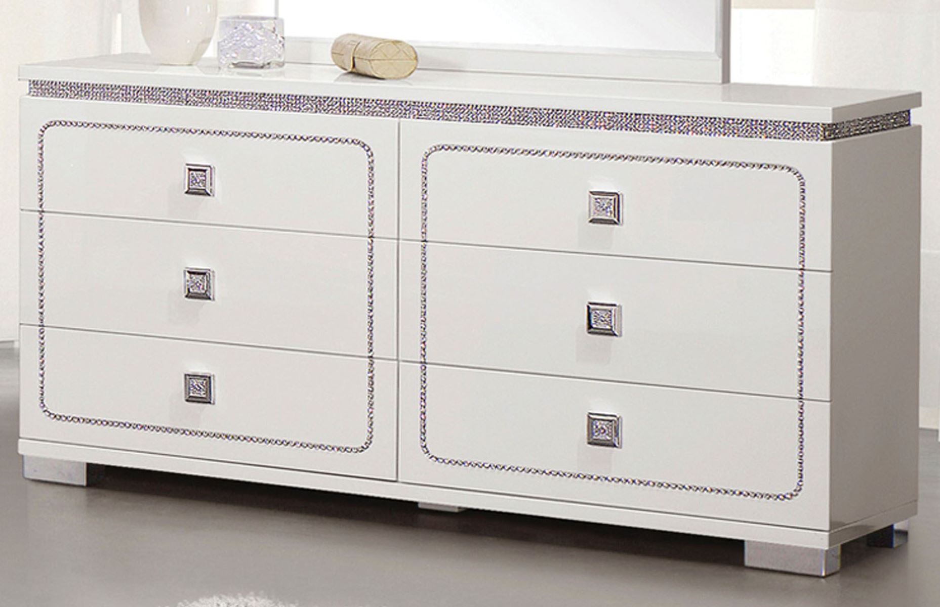 Acme Valentina White High Gloss Dresser Collection 5 Valentina White High Gloss Dresser Main Image