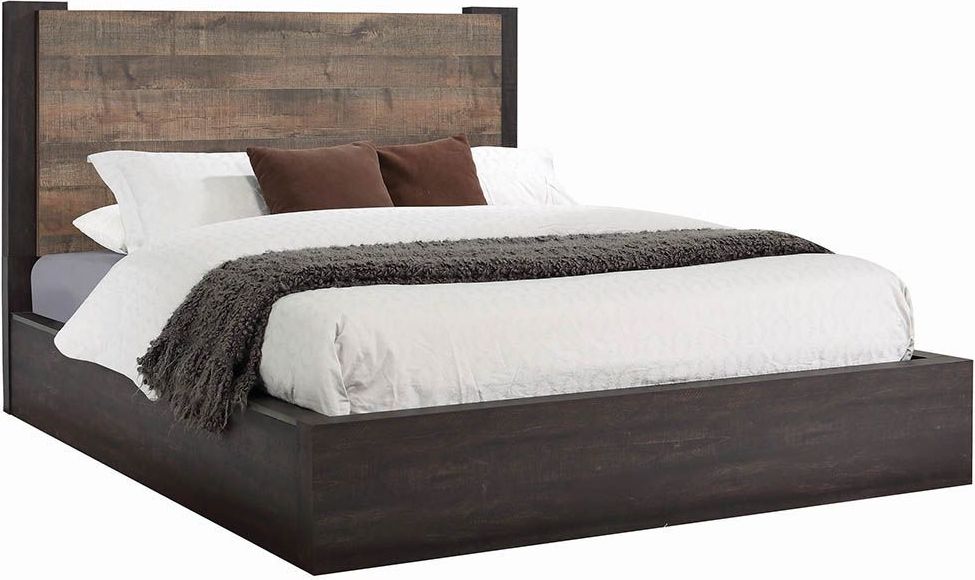 Coaster Weston Weathered Oak And Rustic Coffee King Platform Bed Weston Weathered Oak And Rustic Coffee King Platform Bed