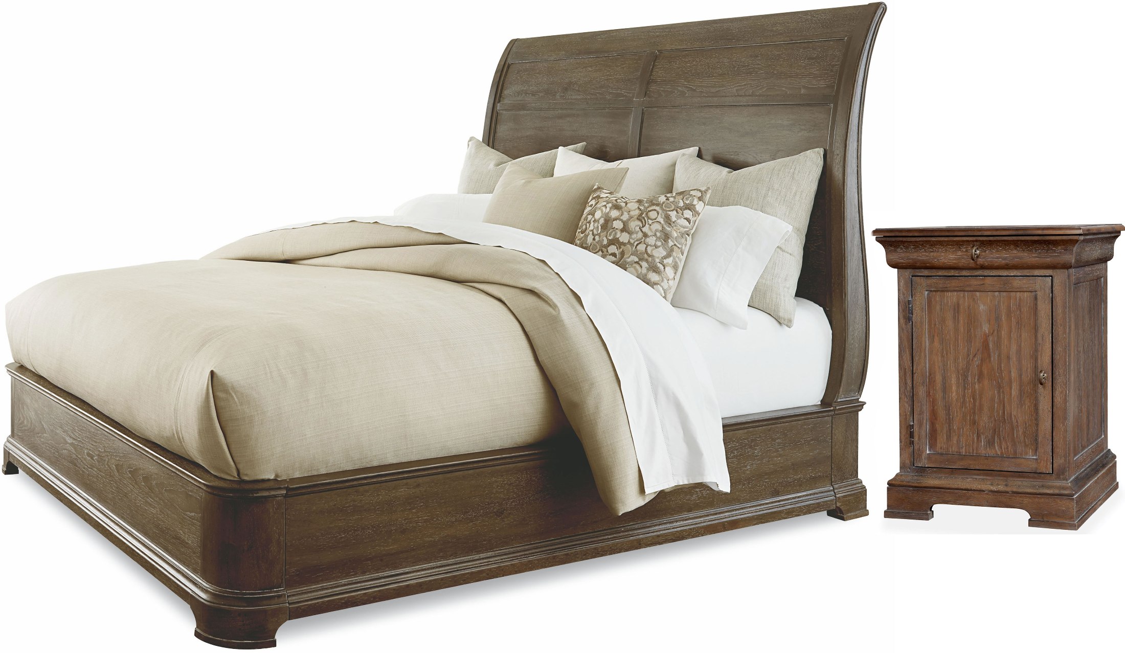 A R T St Germain Distressed Foxtail Cal King Platform Sleigh Bed St Germain Distressed Foxtail Cal King Platform Sleigh Bed