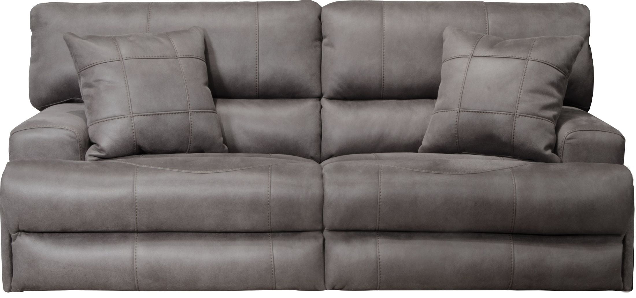 Monaco Dark Charcoal Lay Flat Reclining Sofa With Lumbar Support