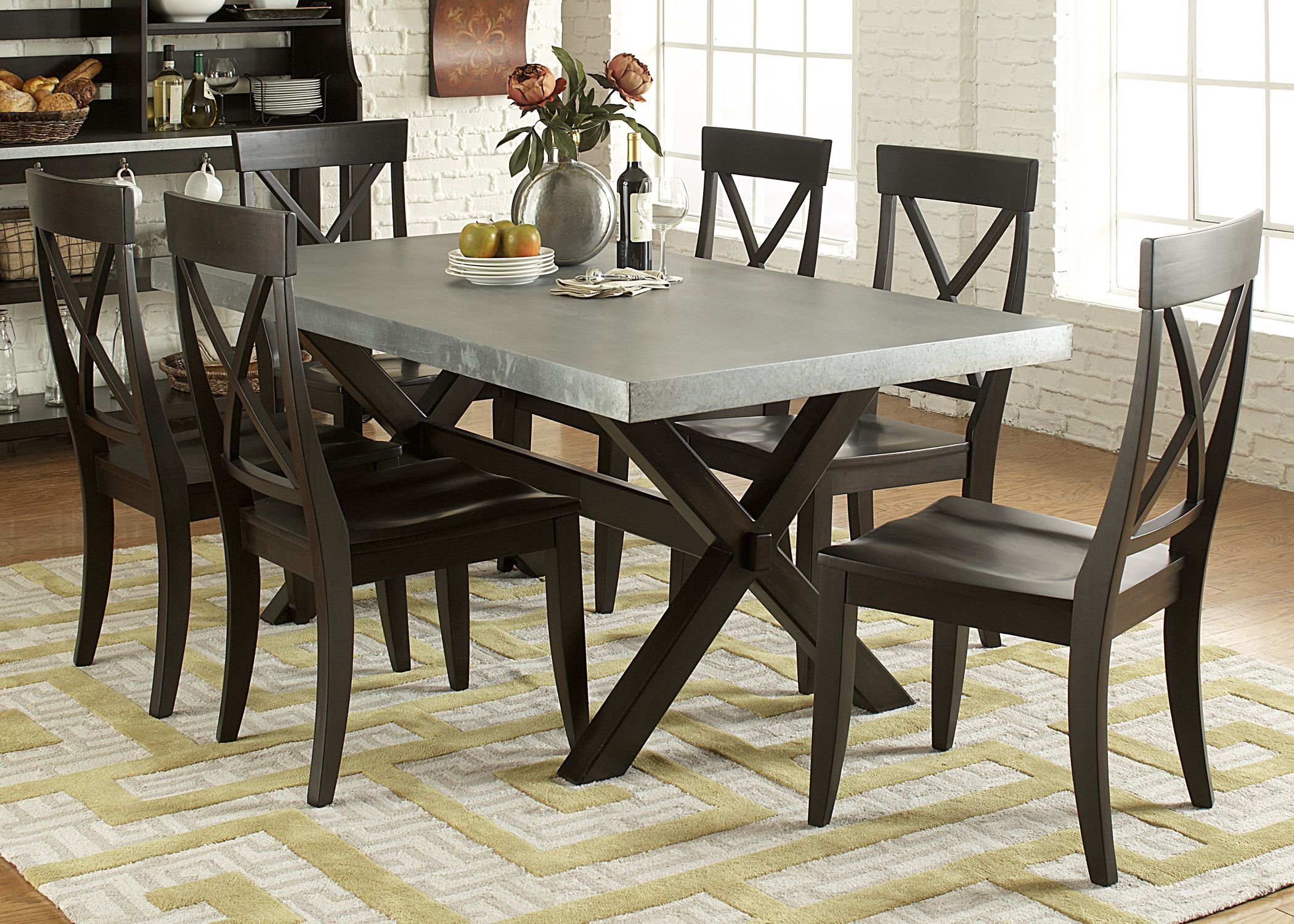 Keaton Ii Charcoal Trestle Dining Table 1stopbedrooms Keaton Ii Charcoal Trestle Dining Table Main Image