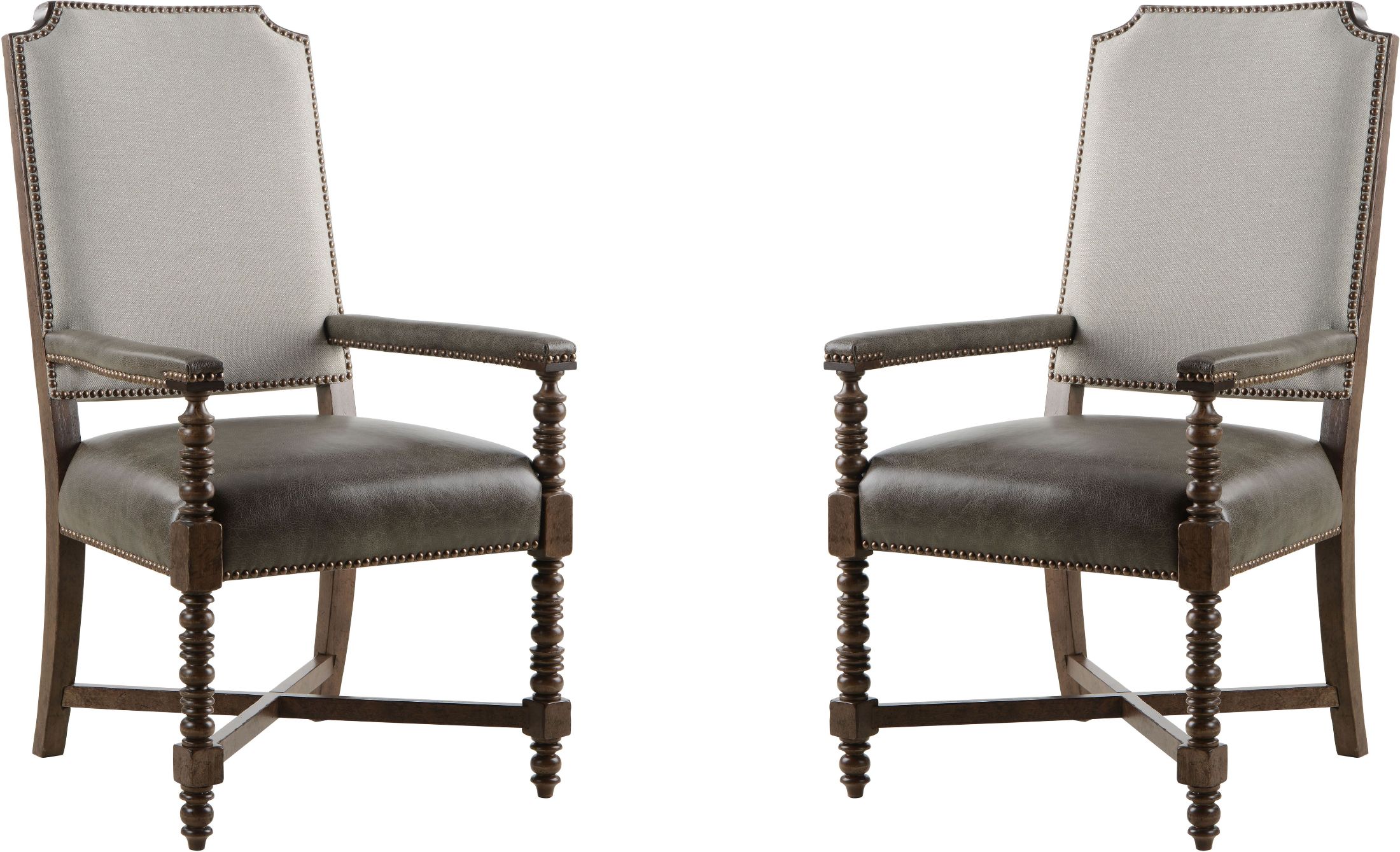 American Chapter Distillers Upholstered Back Arm Chair Set Of 2