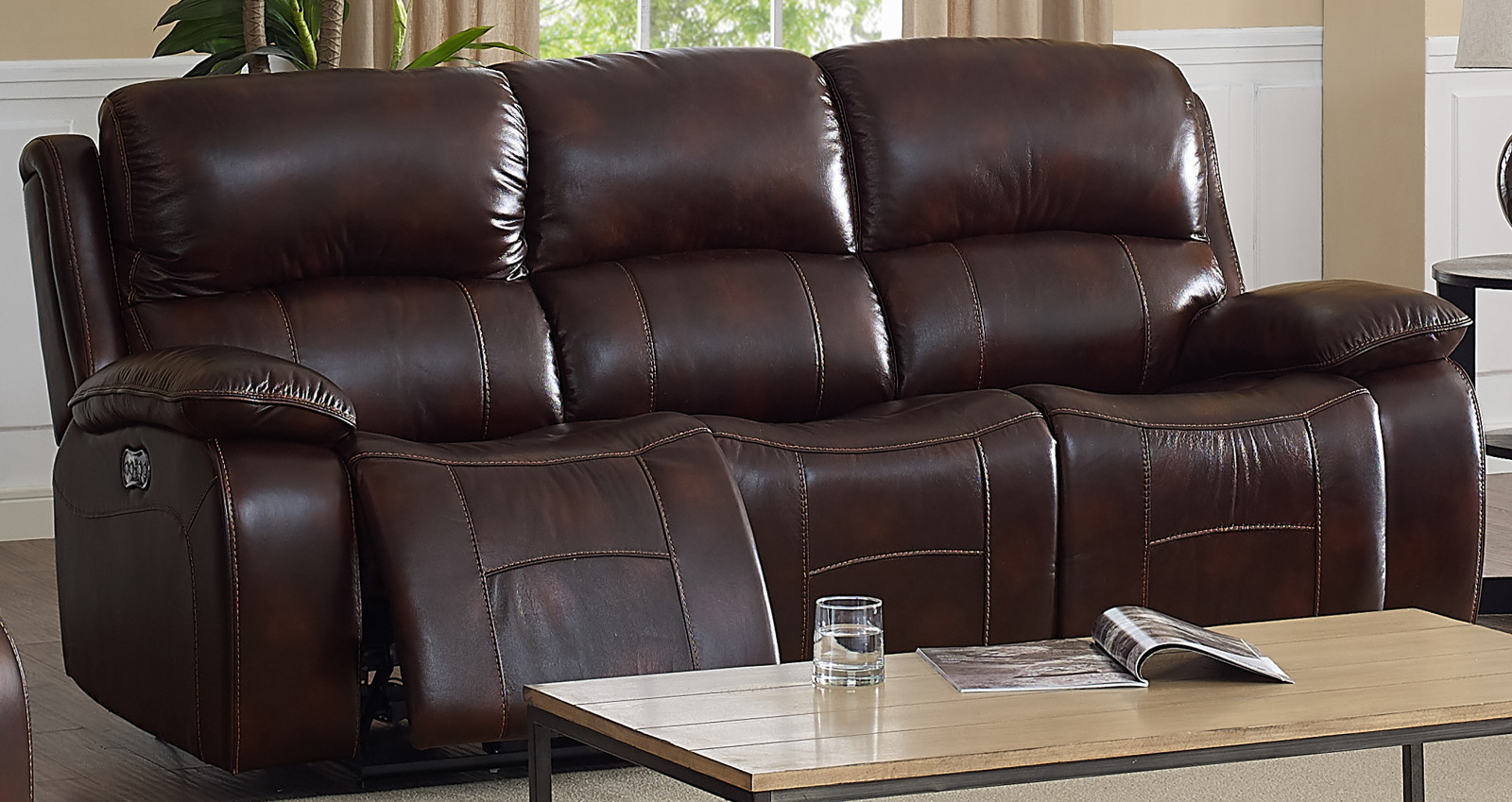 New Classic Furniture Levi Dual Recliner Sofa In Light Brown New Classic Furniture Levi Dual Recliner Sofa In Light Brown Main Image