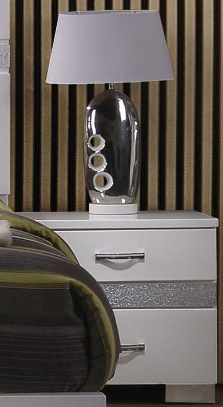 Naima Ii White High Gloss Nightstand Naima Ii White High Gloss Nightstand
