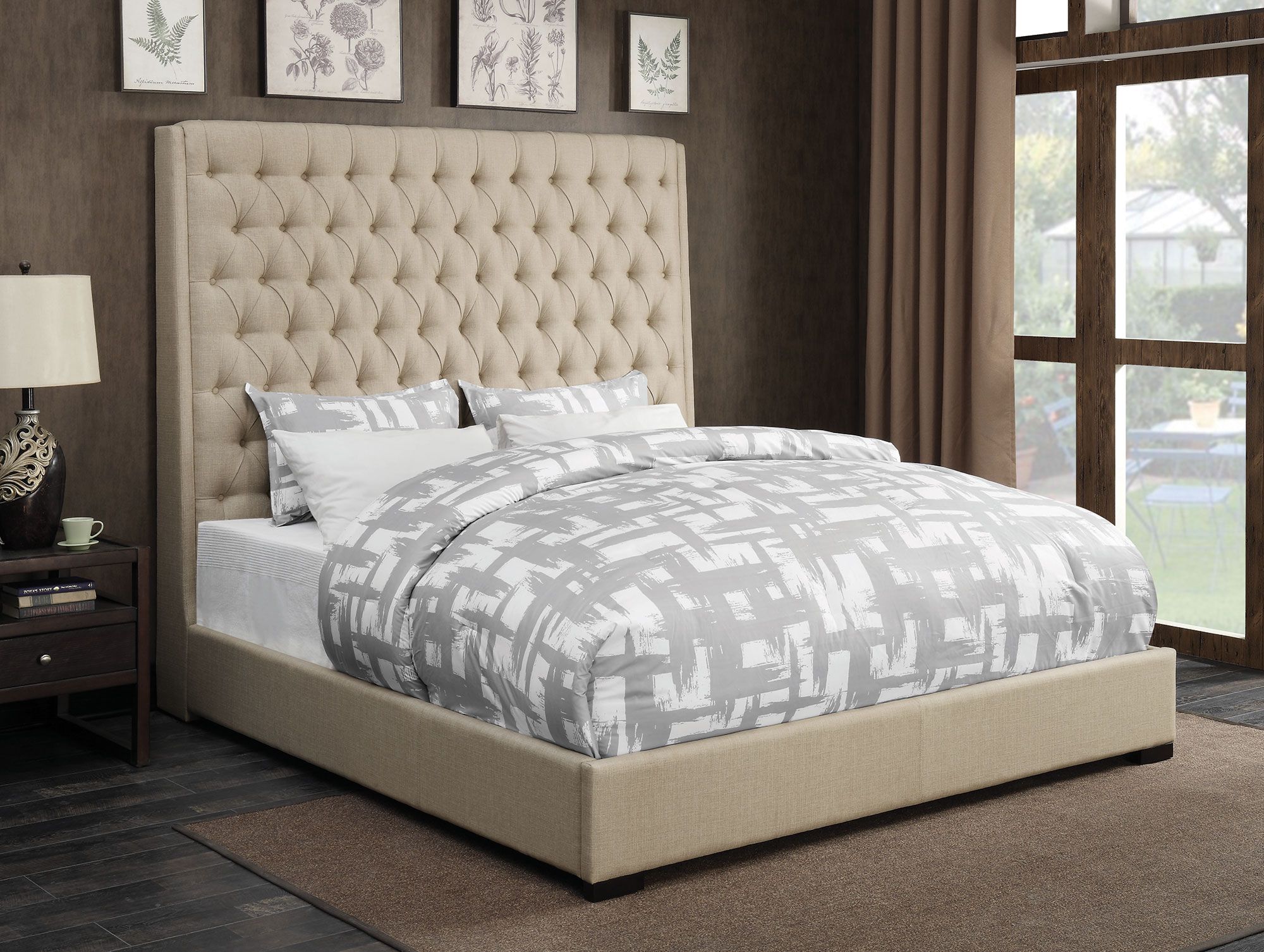 Coaster Camille Cream King Platform Bed Collection 3 Camille Cream King Platform Bed Main Image