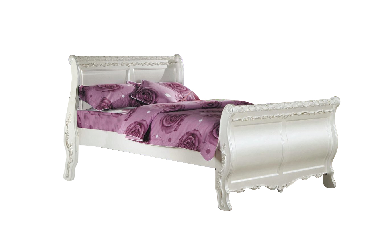 Acme Pearl Twin Sleigh Bed In White 01010t Acme Pearl Twin Sleigh Bed In White 01010t Main Image
