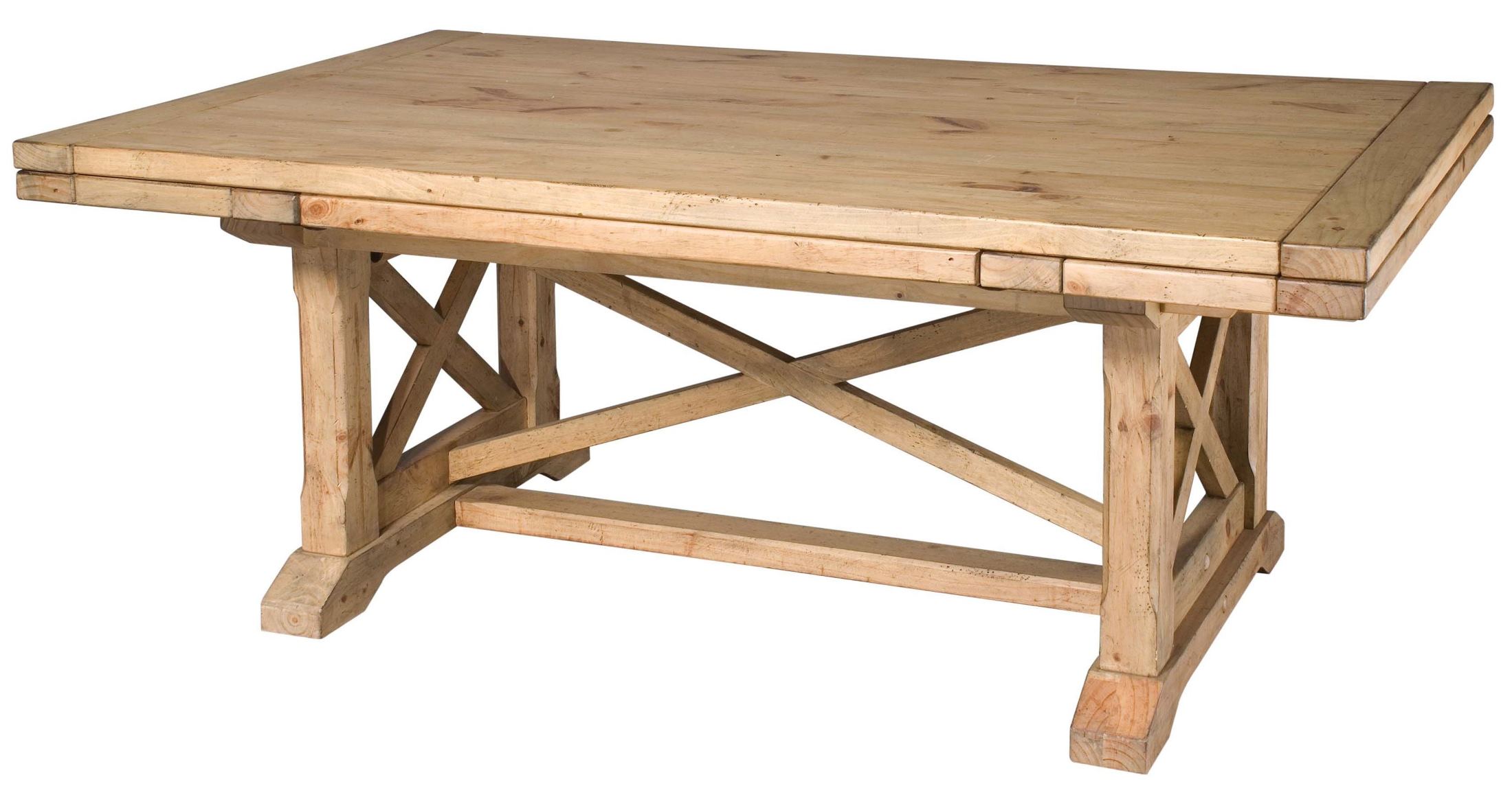 Homecoming Vintage Pine Refectory Extendable Trestle Dining Table