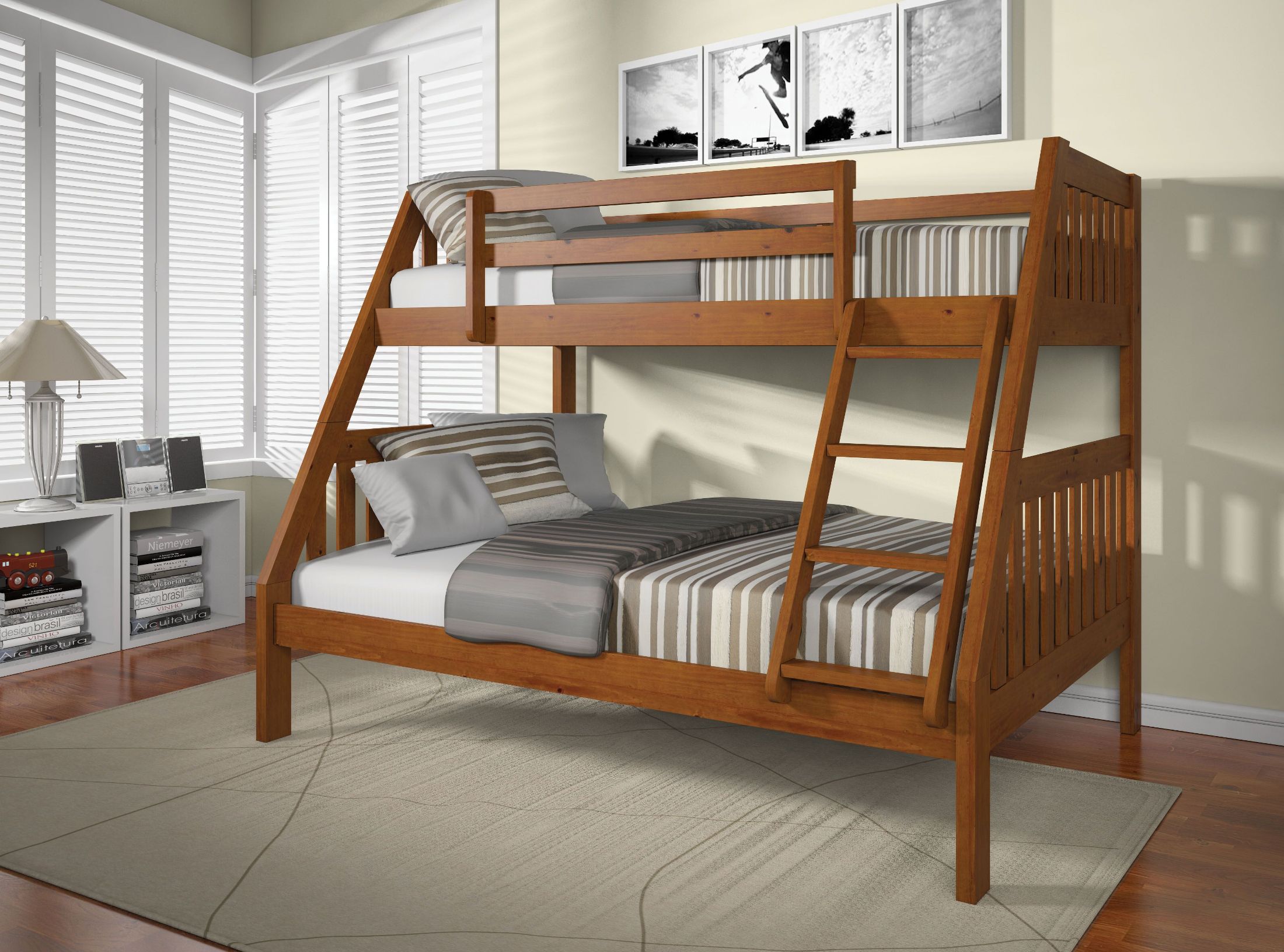 Acme Ryo Oak Twin Over Full Bunk Bed Collection 8 Reviews Ryo Oak Twin Over Full Bunk Bedgallery Image