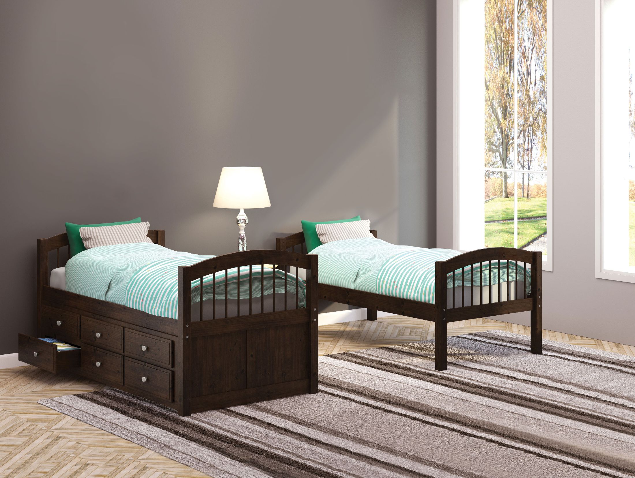 Acme Micah Espresso Twin Over Bunk Bed With Drawer Trundle Micah Espresso Twin Over Bunk Bed With Drawer Trundle