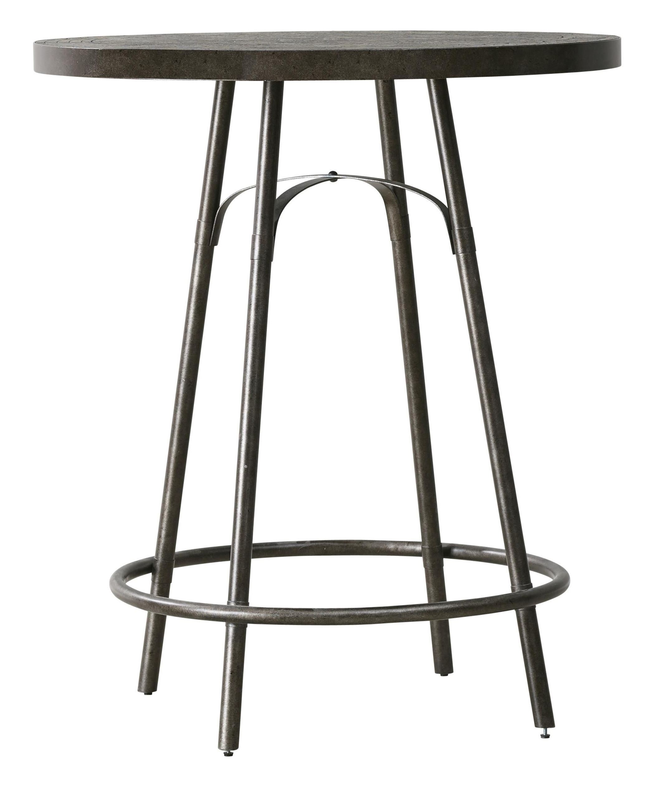 Vintage Tempo Unique Charcoal Round Metal Pub Table