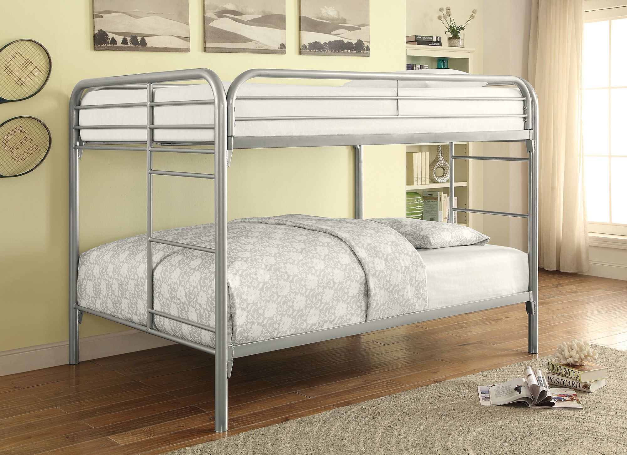 Coaster Morgan Silver Steel Full Over Bunk Bed Morgan Silver Steel Full Over Bunk Bedgallery Image
