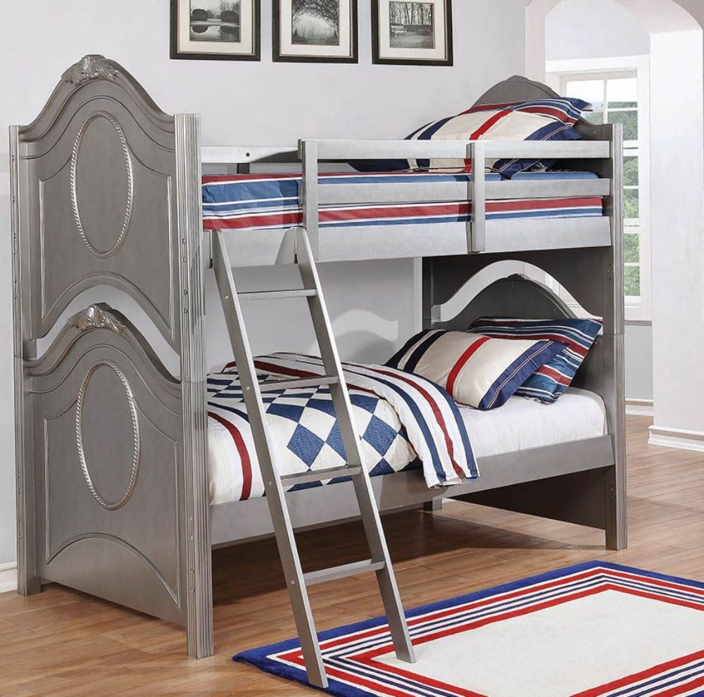 Coaster Valentine Gray Twin Over Full Bunk Bed Valentine Gray Twin Over Full Bunk Bedgallery Image