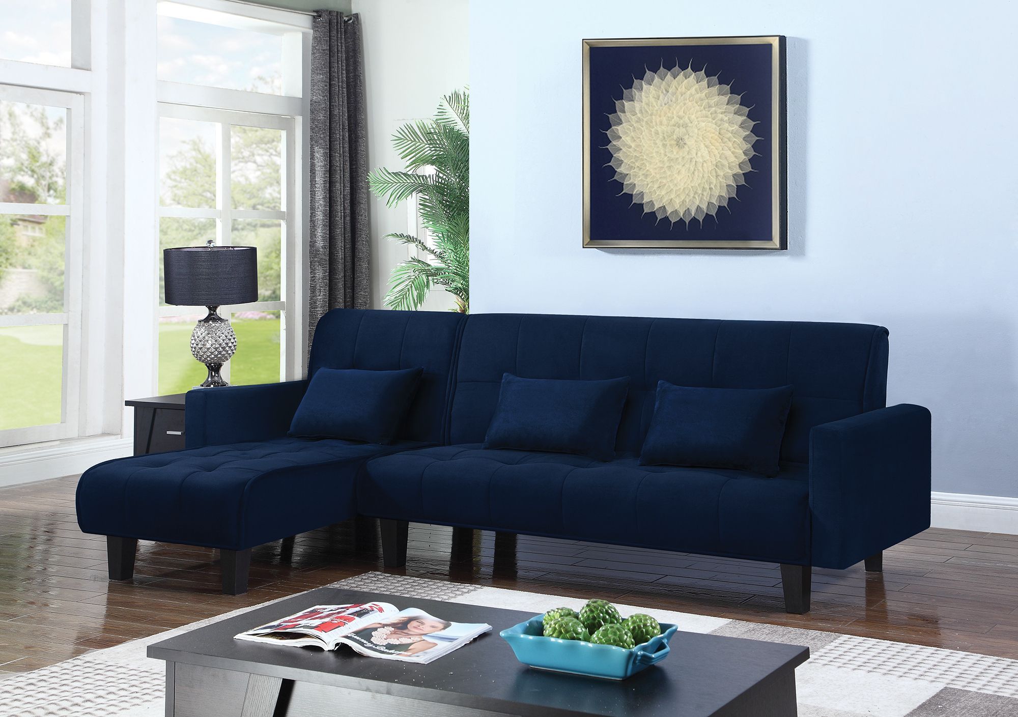 Coaster Endor Blue Sofa Bed Collection 7 Reviews Endor Blue Sofa Bed Main Image