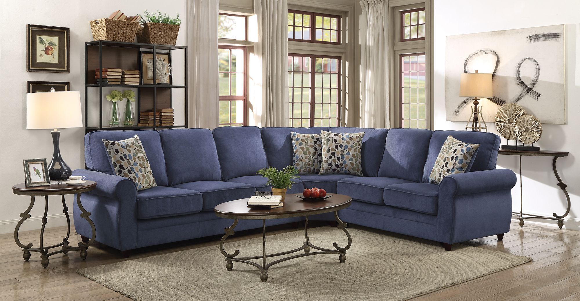 kendrick blue sectional - 1stopbedrooms.