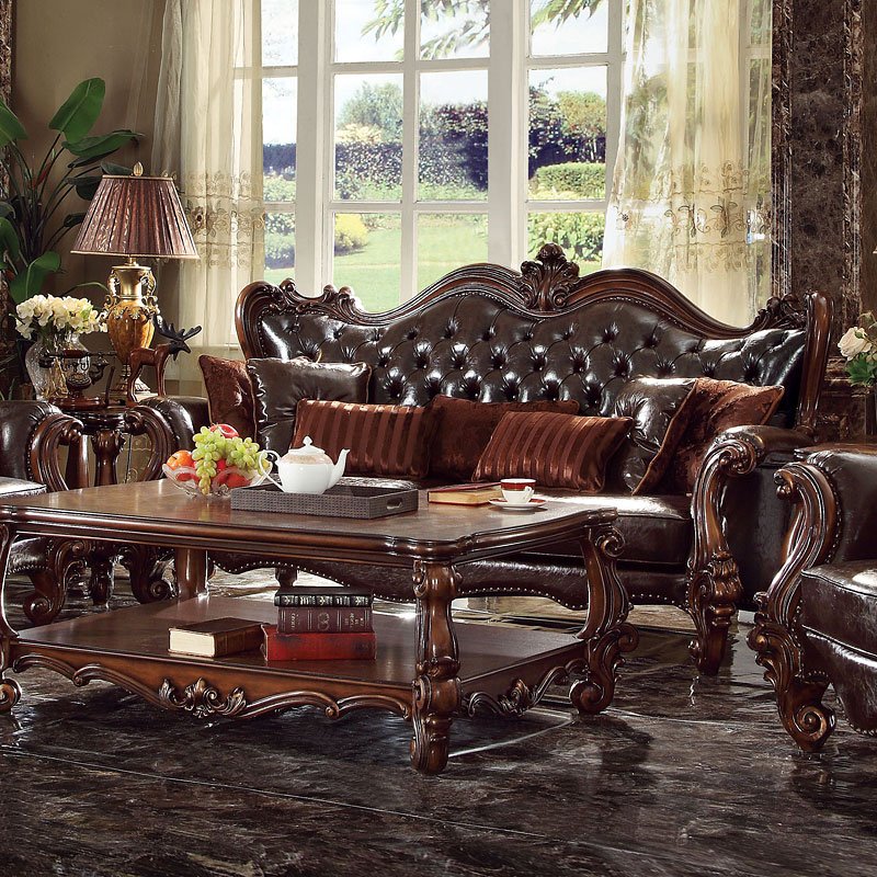 Acme Versailles Sofa Dark Brown Pu Collection 6 Versailles Sofa Dark Brown Pu Gallery Image