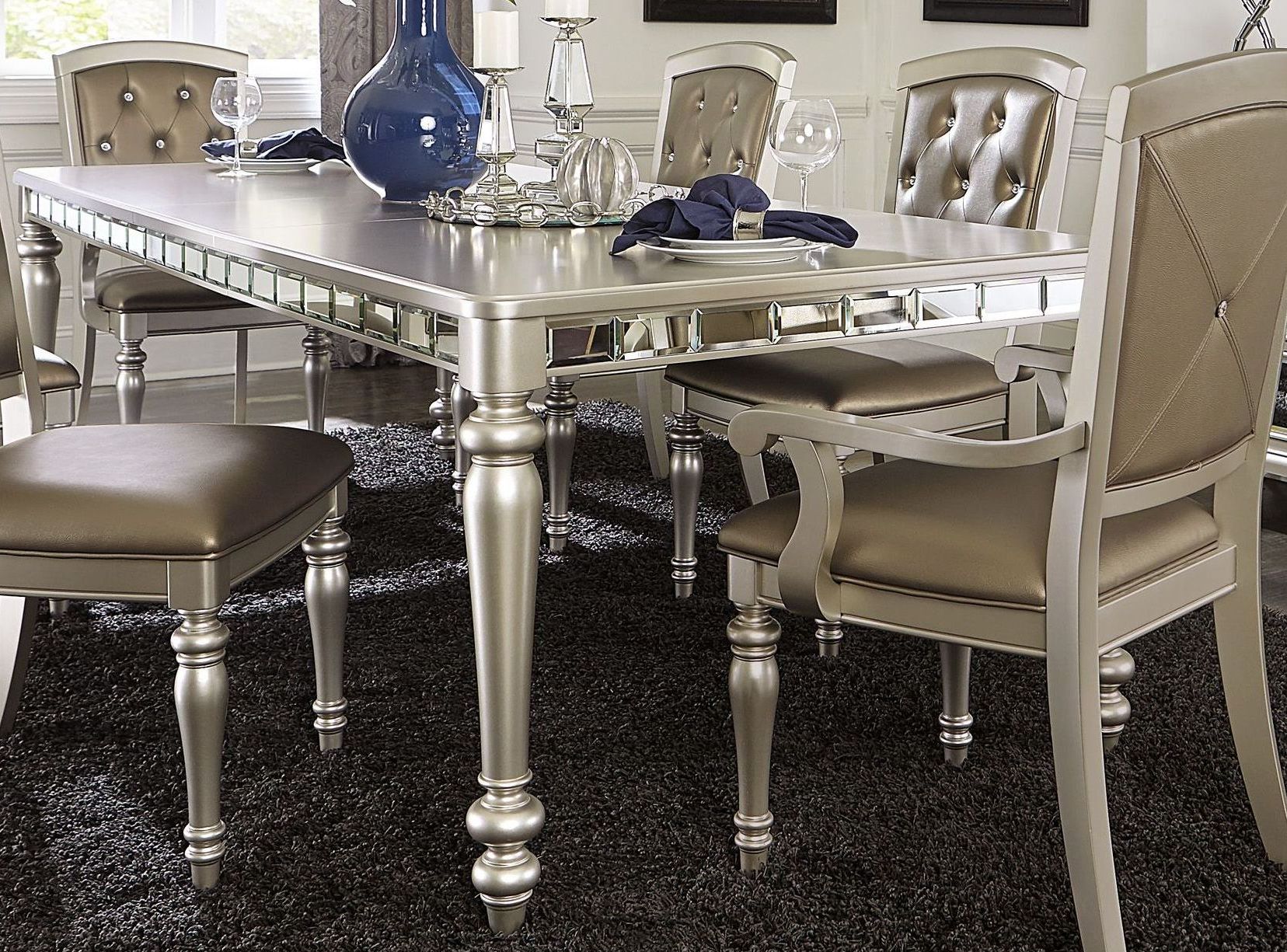 Homelegance Orsina Silver Extendable Dining Table Orsina Silver Extendable Dining Table Main Image
